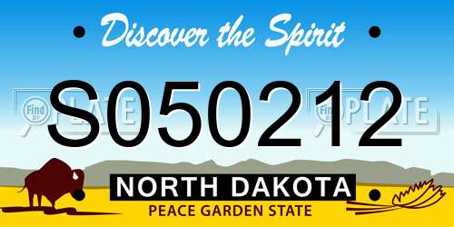S050212 North Dakota License Plate