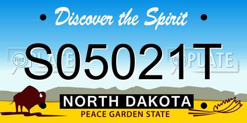 S05021T North Dakota License Plate