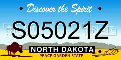 S05021Z North Dakota License Plate