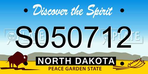 S050712 North Dakota License Plate