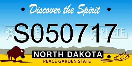 S050717 North Dakota License Plate