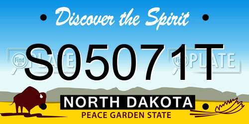 S05071T North Dakota License Plate