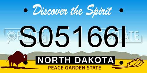 S05166I North Dakota License Plate
