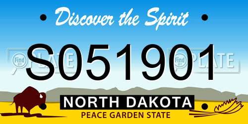 S051901 North Dakota License Plate