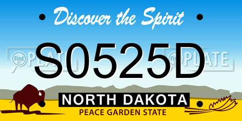 S0525D North Dakota License Plate