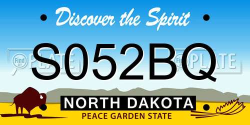 S052BQ North Dakota License Plate