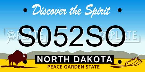 S052SO North Dakota License Plate