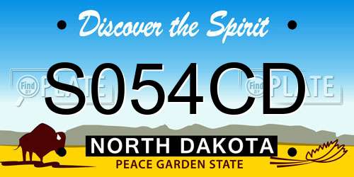 S054CD North Dakota License Plate