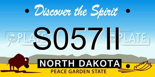 S057II North Dakota License Plate