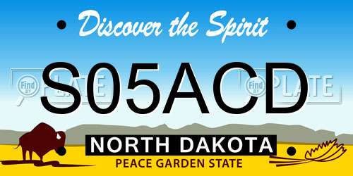 S05ACD North Dakota License Plate
