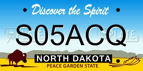 S05ACQ North Dakota License Plate