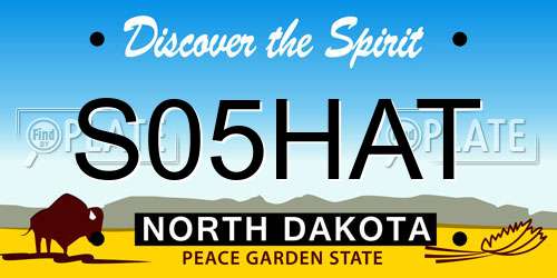 S05HAT North Dakota License Plate