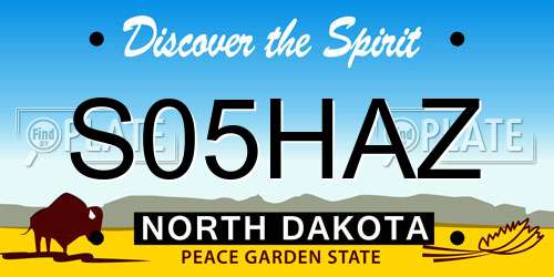 S05HAZ North Dakota License Plate