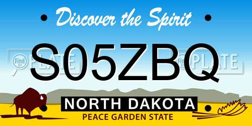 S05ZBQ North Dakota License Plate