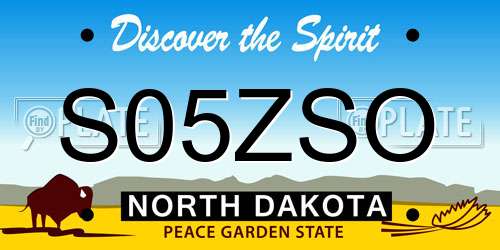 S05ZSO North Dakota License Plate