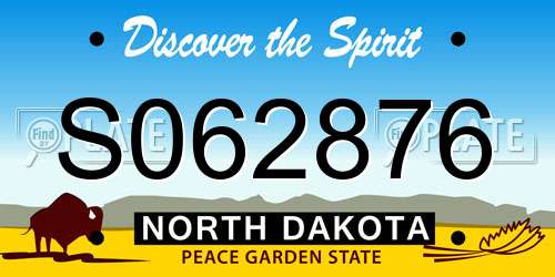 S062876 North Dakota License Plate