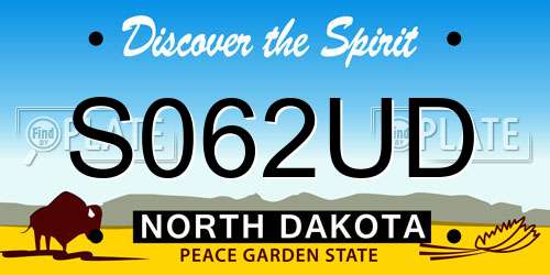 S062UD North Dakota License Plate