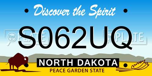 S062UQ North Dakota License Plate