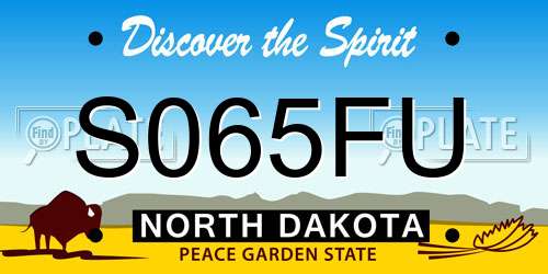 S065FU North Dakota License Plate