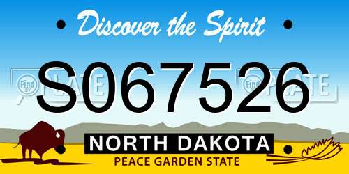 S067526 North Dakota License Plate