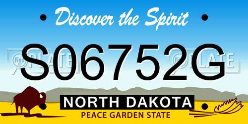 S06752G North Dakota License Plate
