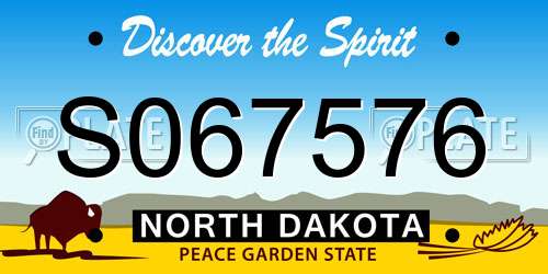 S067576 North Dakota License Plate