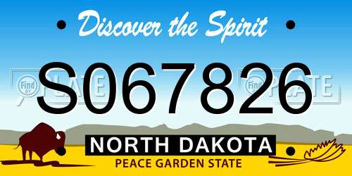 S067826 North Dakota License Plate
