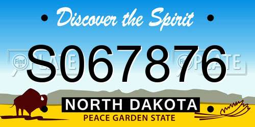 S067876 North Dakota License Plate