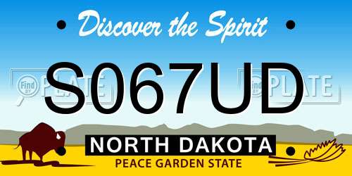 S067UD North Dakota License Plate