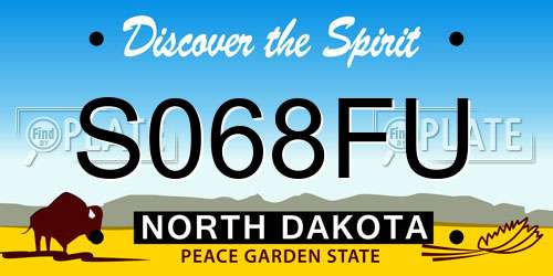 S068FU North Dakota License Plate