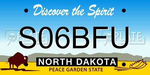 S06BFU North Dakota License Plate