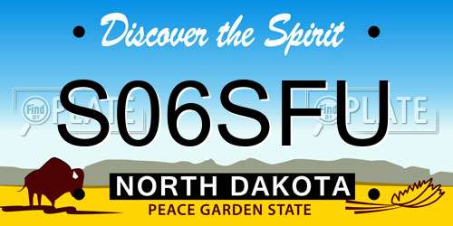 S06SFU North Dakota License Plate