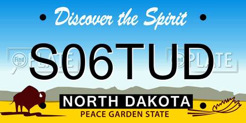 S06TUD North Dakota License Plate