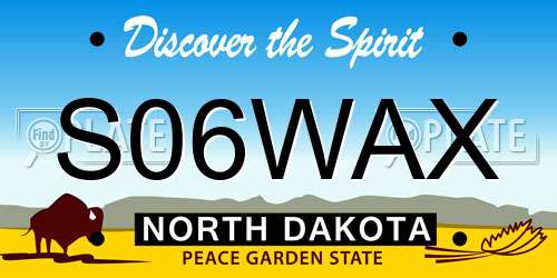 S06WAX North Dakota License Plate