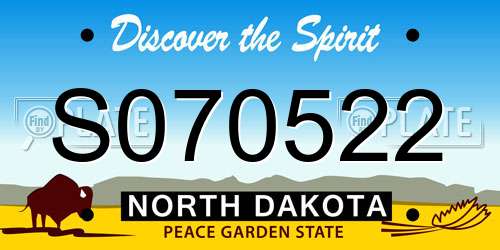 S070522 North Dakota License Plate