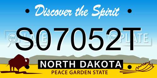 S07052T North Dakota License Plate