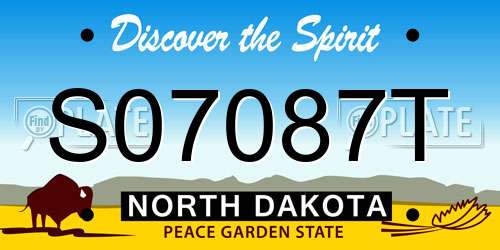 S07087T North Dakota License Plate
