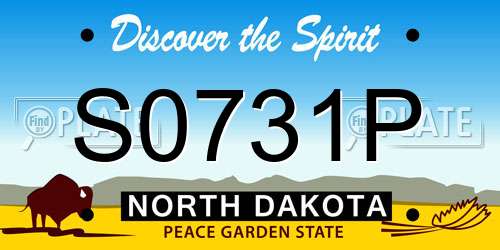 S0731P North Dakota License Plate
