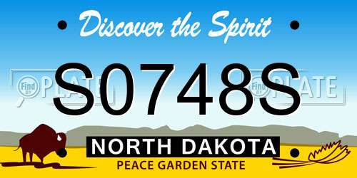 S0748S North Dakota License Plate