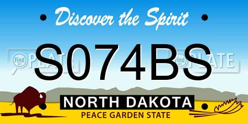 S074BS North Dakota License Plate