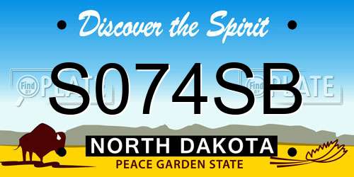 S074SB North Dakota License Plate
