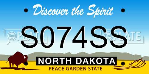 S074SS North Dakota License Plate