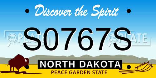 S0767S North Dakota License Plate