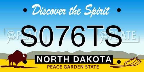 S076TS North Dakota License Plate
