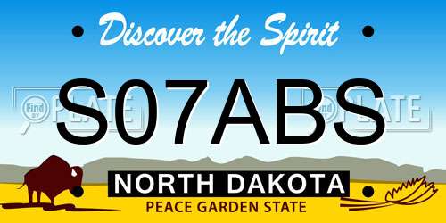 S07ABS North Dakota License Plate
