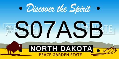 S07ASB North Dakota License Plate