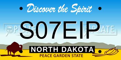 S07EIP North Dakota License Plate