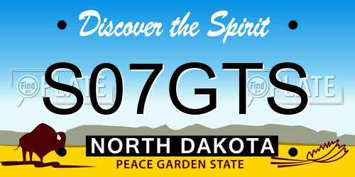 S07GTS North Dakota License Plate