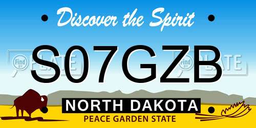 S07GZB North Dakota License Plate