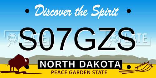 S07GZS North Dakota License Plate